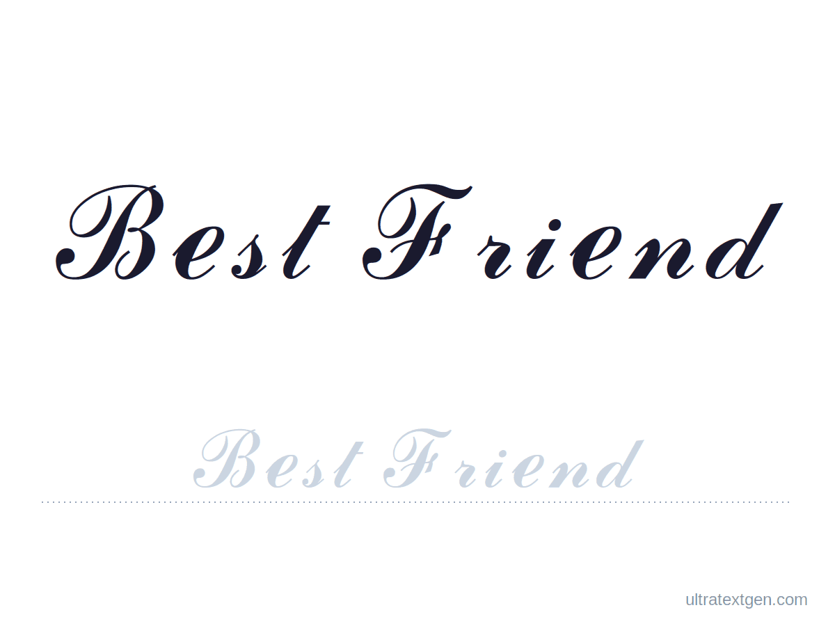 Best Friend in cursive: script model with a lighter trace copy on a ruled line