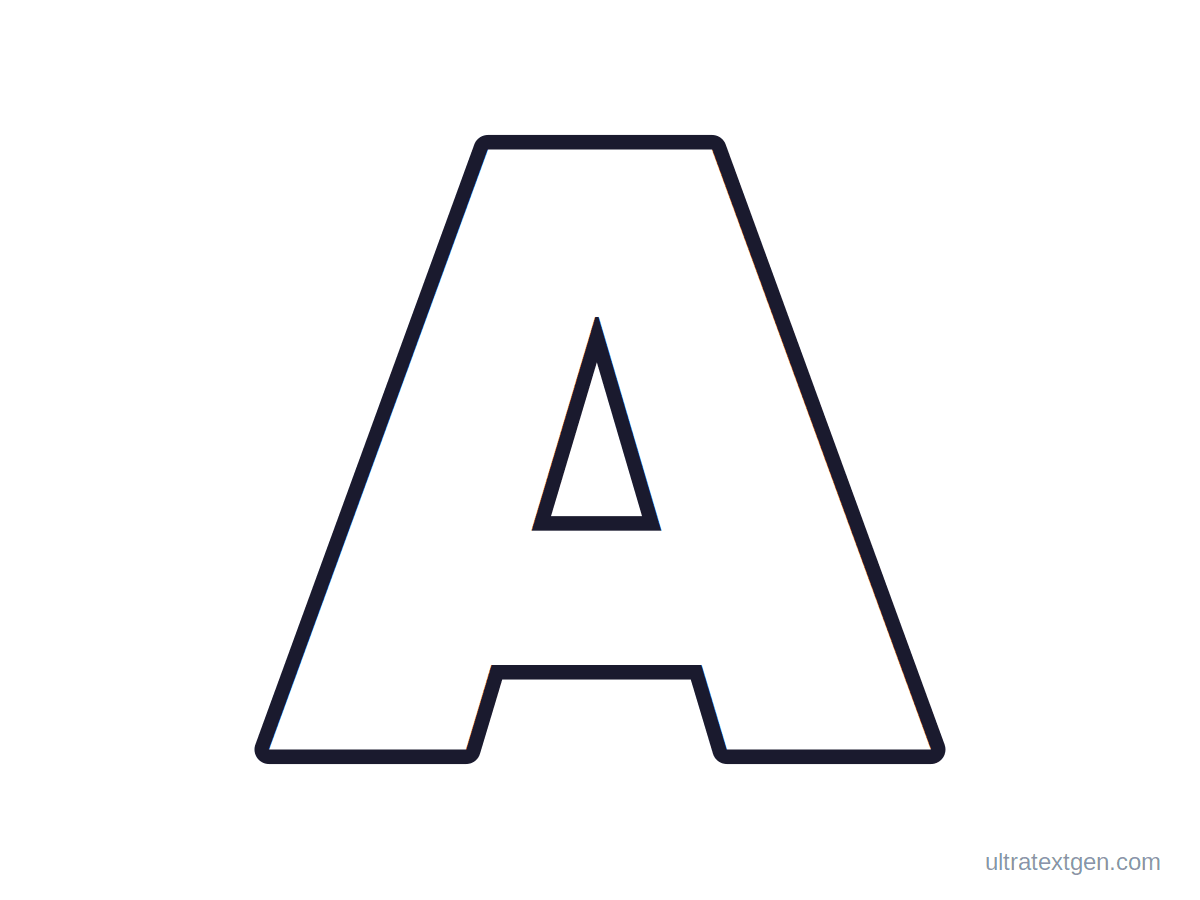 Printable block letter A stencil: hollow outline to print, trace and cut out