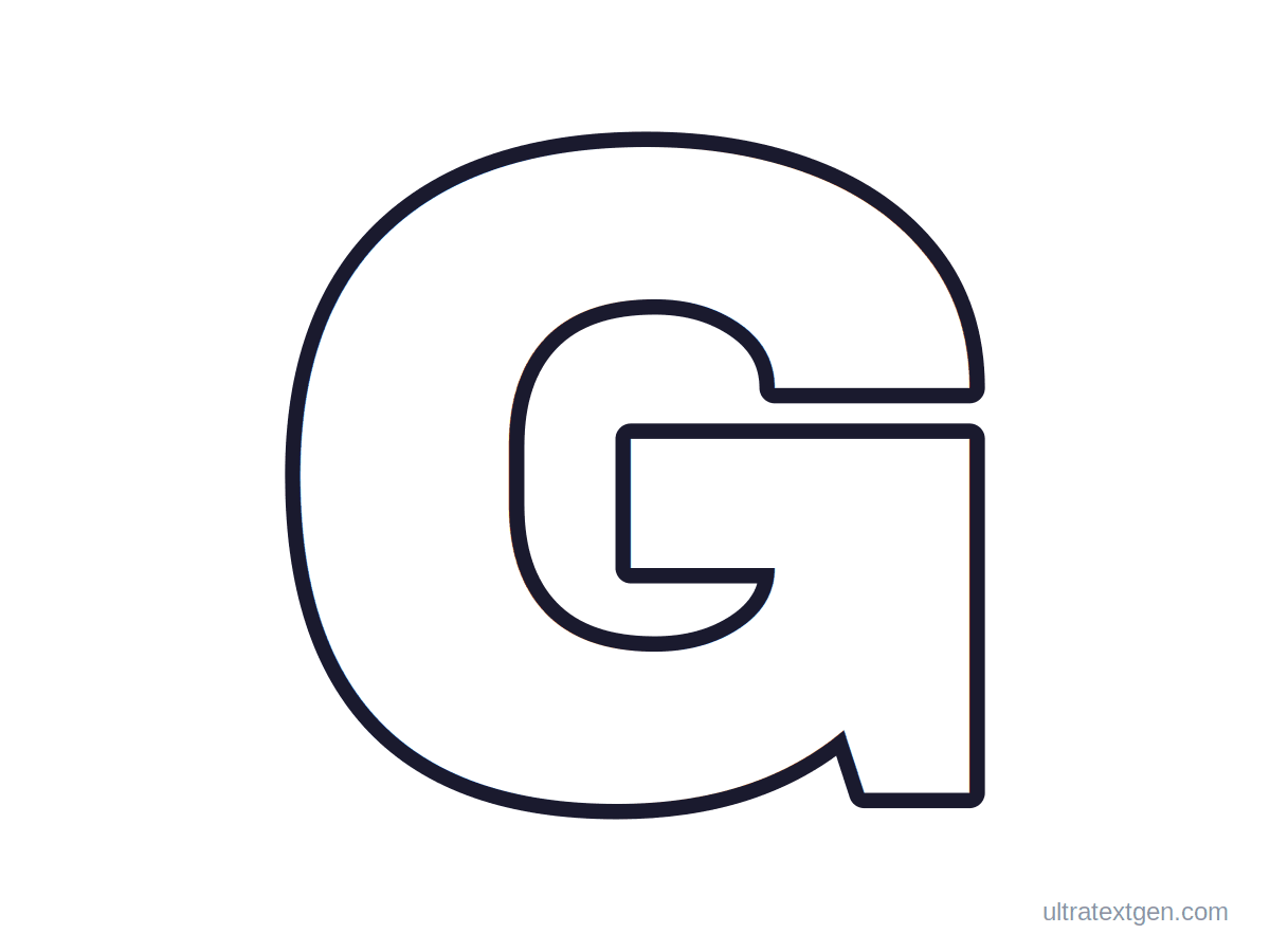 Printable block letter G stencil: hollow outline to print, trace and cut out