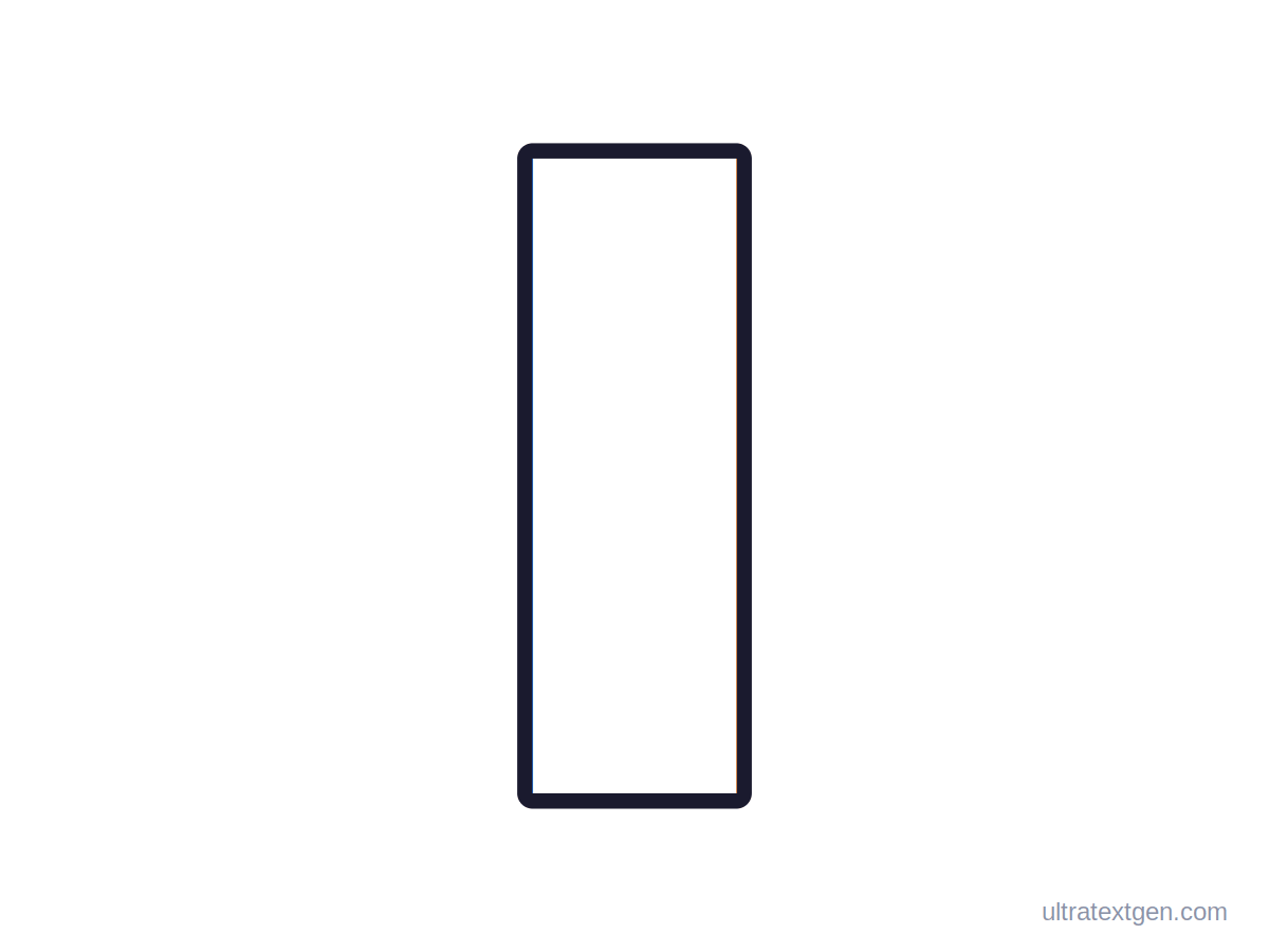 Printable block letter I stencil: hollow outline to print, trace and cut out