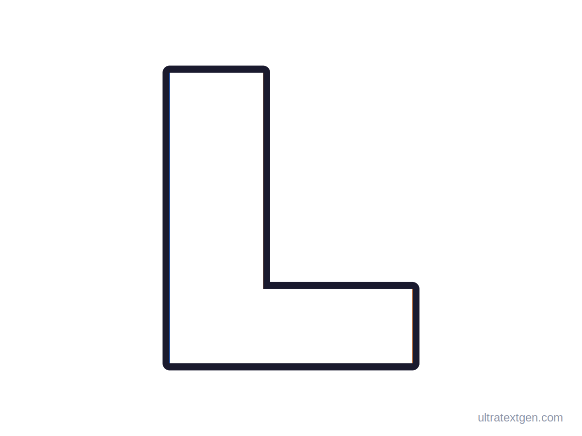 Printable block letter L stencil: hollow outline to print, trace and cut out