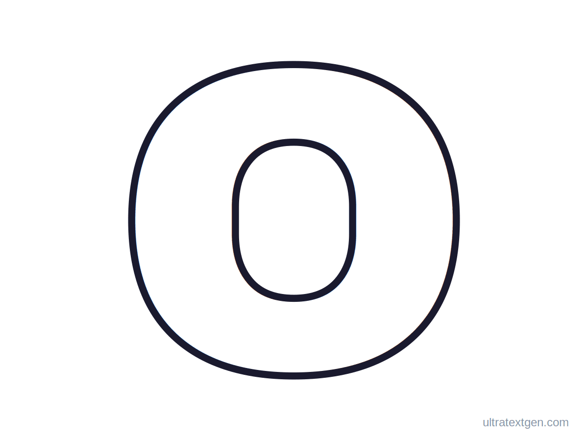 Printable block letter O stencil: hollow outline to print, trace and cut out