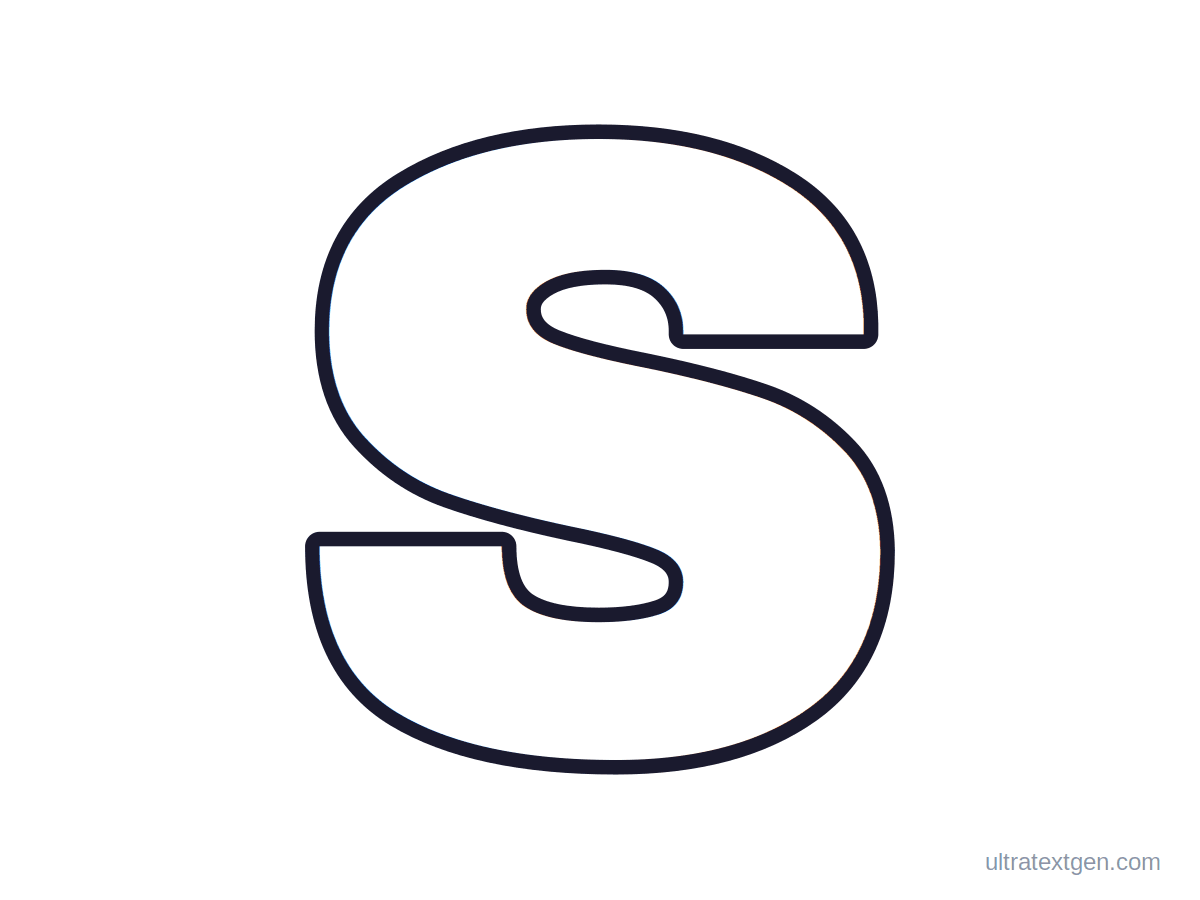 Printable block letter S stencil: hollow outline to print, trace and cut out