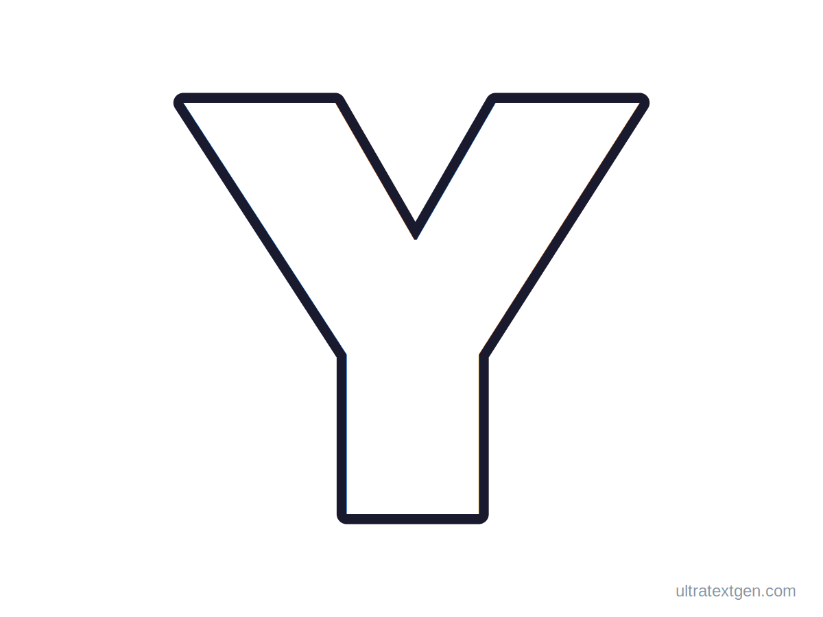 Printable block letter Y stencil: hollow outline to print, trace and cut out
