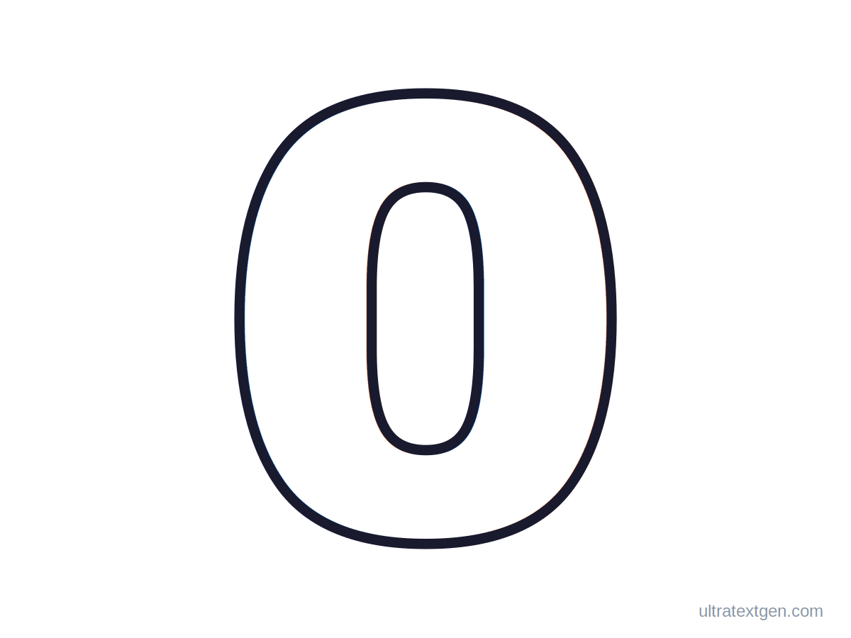 Printable block number 0 stencil: hollow outline to print, trace and cut out
