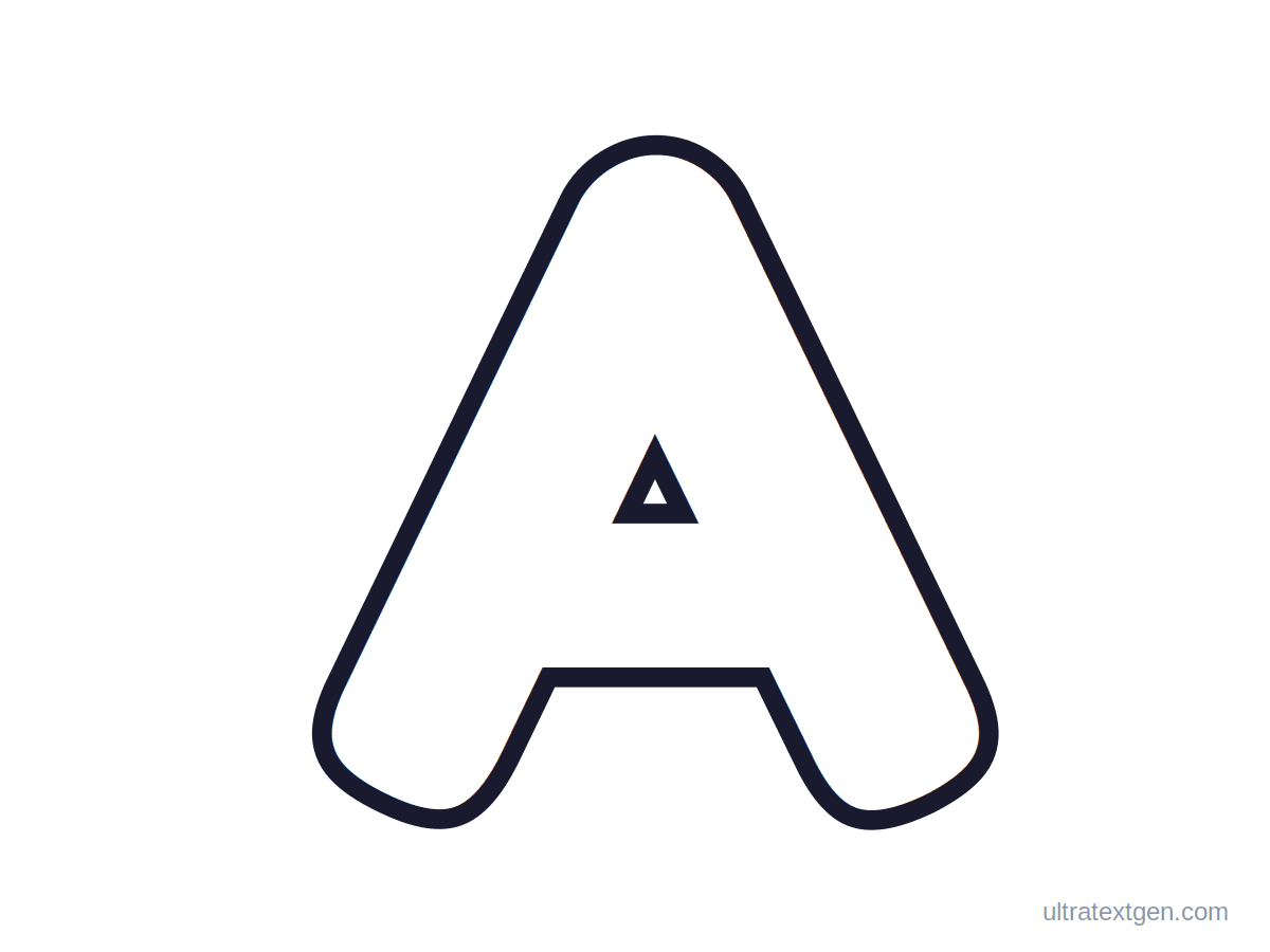 Printable bubble letter A: puffy hollow outline to print, trace and color in