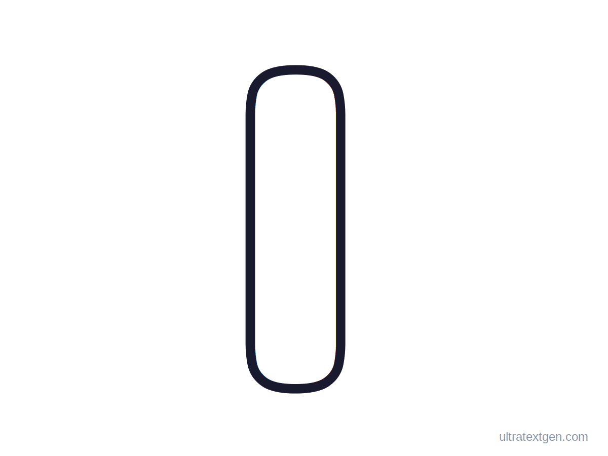 Printable bubble letter I: puffy hollow outline to print, trace and color in