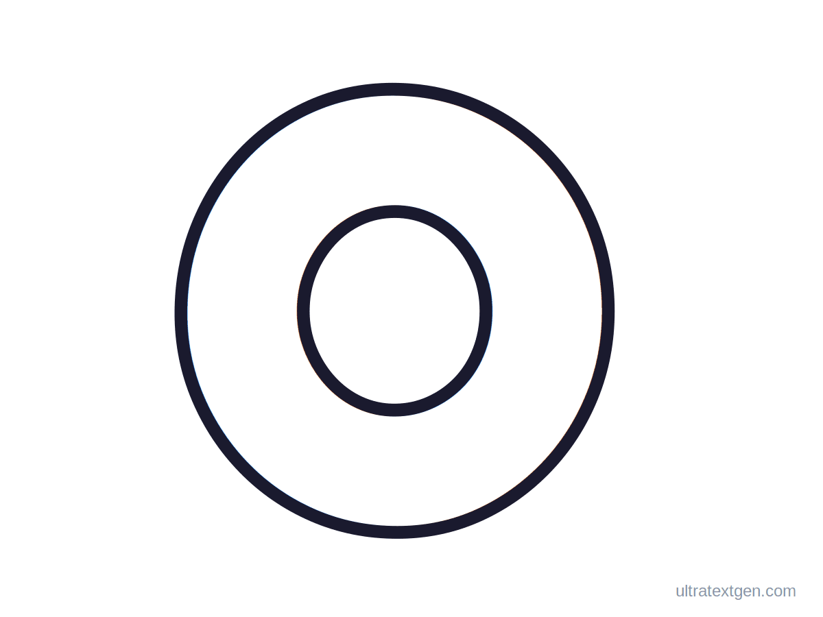 Printable bubble letter O: puffy hollow outline to print, trace and color in