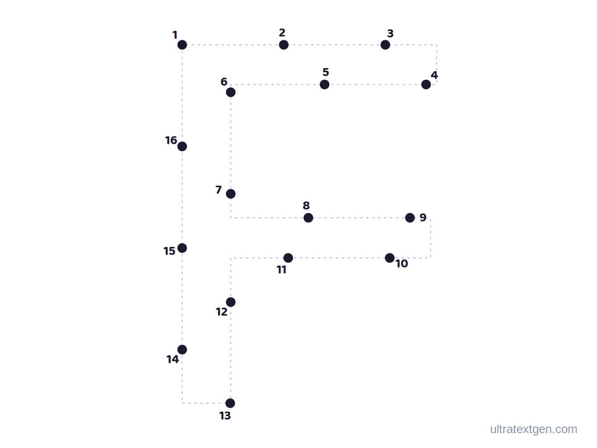 Letter F dot to dot: numbered dots to connect that reveal the letter